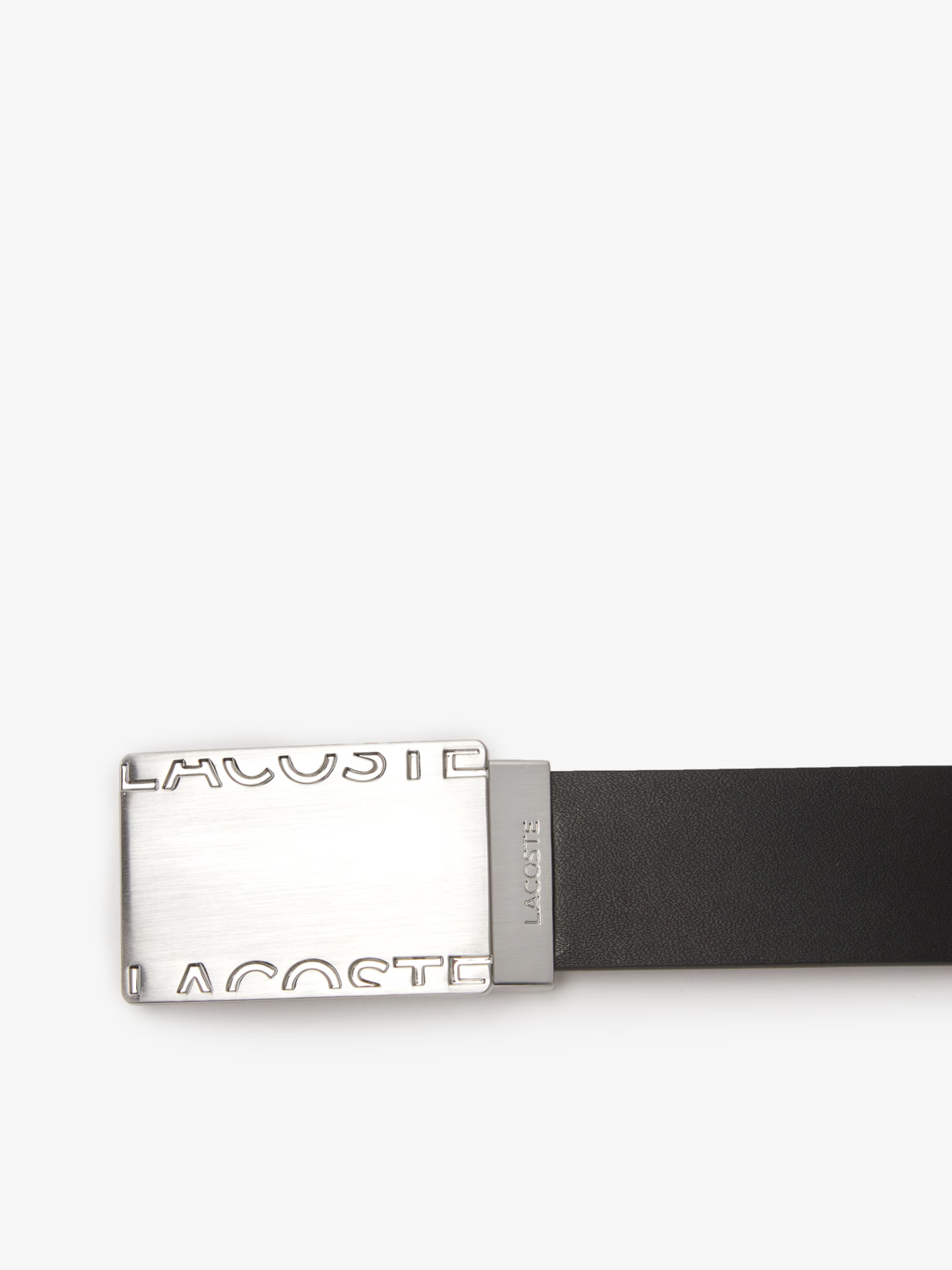 LACOSTE Smooth Leather Belt and 2 Buckle Gift Set Black Brown