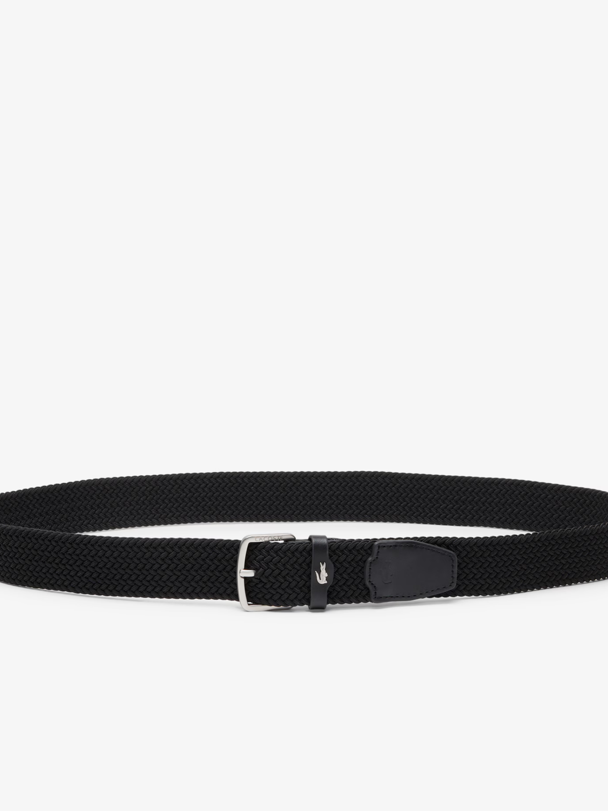 LACOSTE Stretch Canvas Strap Belt Black