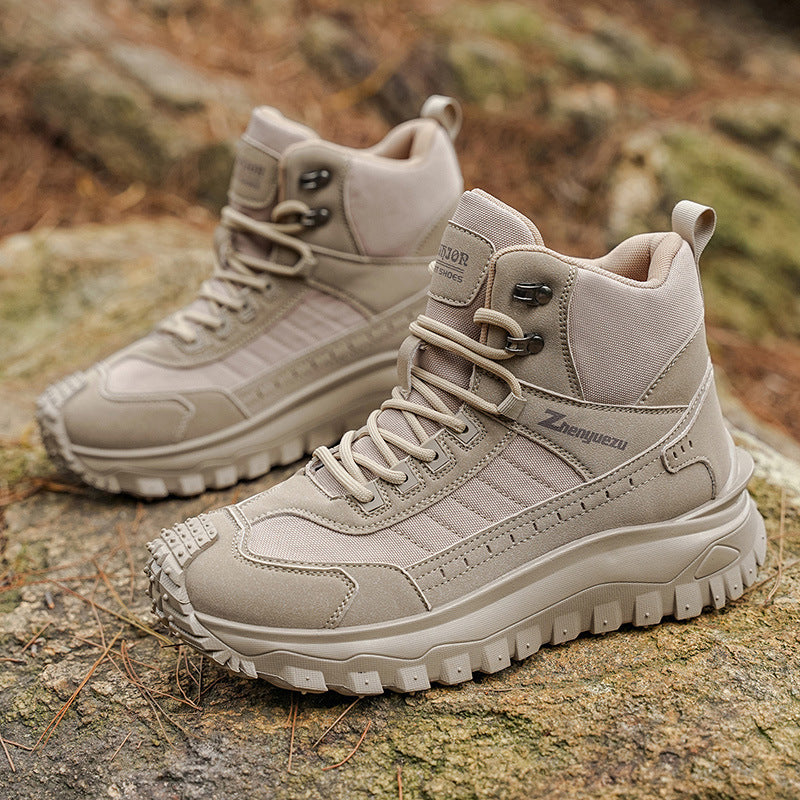 New Fall/Winter Plus-Size Men's Boots: Outdoor, Casual, Athletic, and Work-Style Shoes—Comfortable, Thick-Soled, Trendy, and Versatile Men's Footwear
