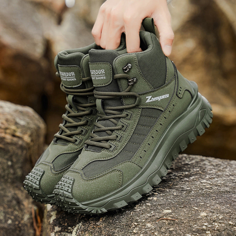 New Fall/Winter Plus-Size Men's Boots: Outdoor, Casual, Athletic, and Work-Style Shoes—Comfortable, Thick-Soled, Trendy, and Versatile Men's Footwear