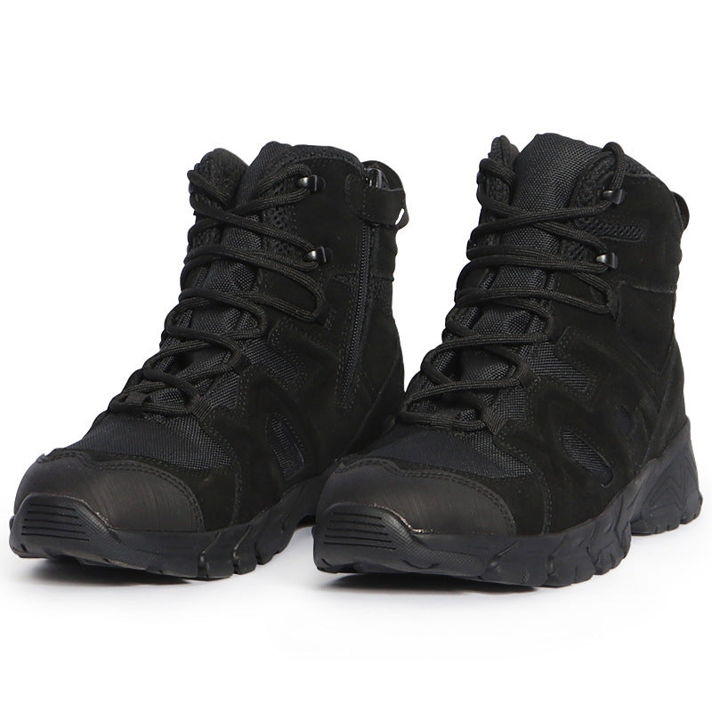 Men's Outdoor Hiking and Trekking "Tiger-Wolf" Tactical Boots—Large Sizes, Mid-Cut Combat Boots, Non-Slip Training Shoes