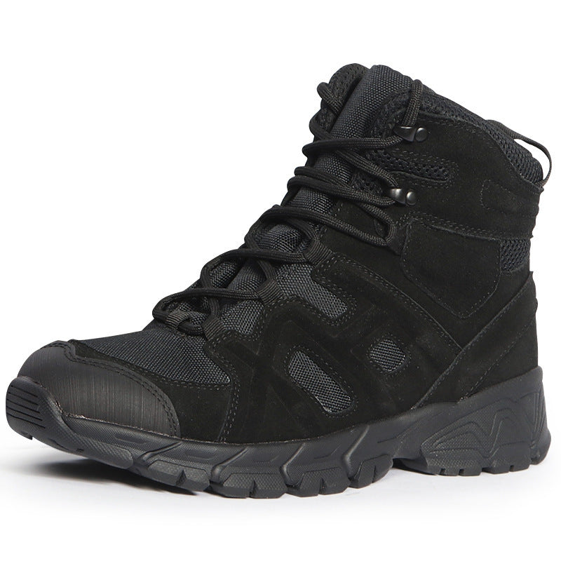 Men's Outdoor Hiking and Trekking "Tiger-Wolf" Tactical Boots—Large Sizes, Mid-Cut Combat Boots, Non-Slip Training Shoes