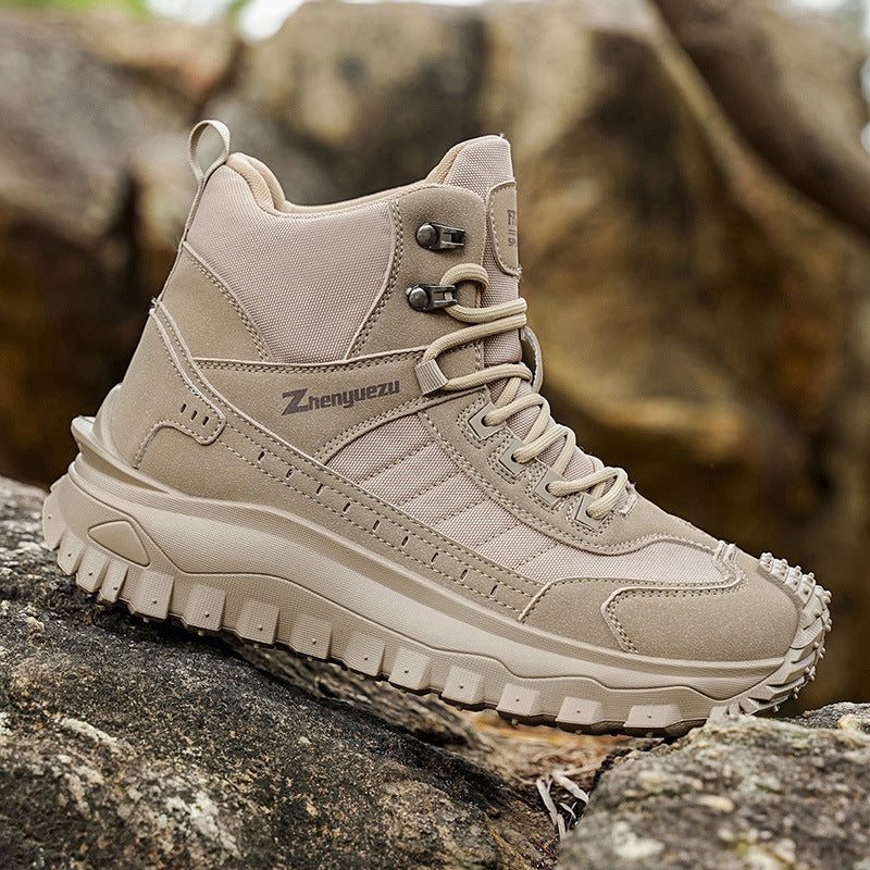 New Fall/Winter Plus-Size Men's Boots: Outdoor, Casual, Athletic, and Work-Style Shoes—Comfortable, Thick-Soled, Trendy, and Versatile Men's Footwear